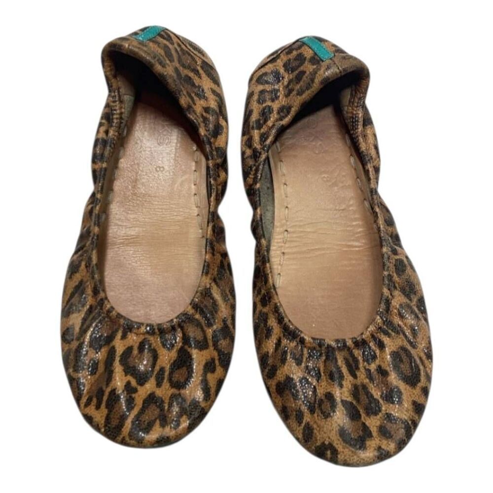 Tieks By Gravrieli Brown  Black Leopard Print‎ Ballet Flats Size 8